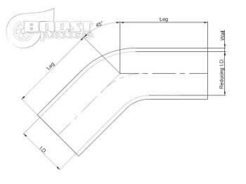 Silikon Reduzierbogen 45°, 70 - 63mm, schwarz | BOOST products