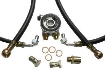 Oil cooler installation kit - standard hoses (black) -...