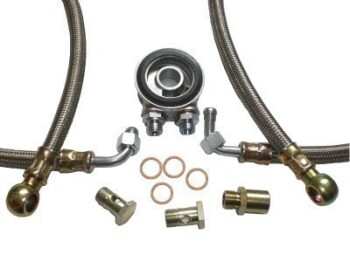 Oil cooler installation kit steel braided hoses without...