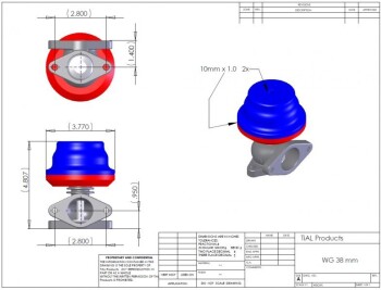 Wastegate TiAL F38, violett, 1,0 bar