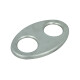 Stainless steel end plate for exhaust mufflers / oval 100x165 mm / 2x Ø 51 mm connection