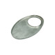 Edelstahl Verschlussplatte oval für Universal Schalldämpfer mit 115x185 mm / Ø 63 mm / horizontal seitlich versetzt