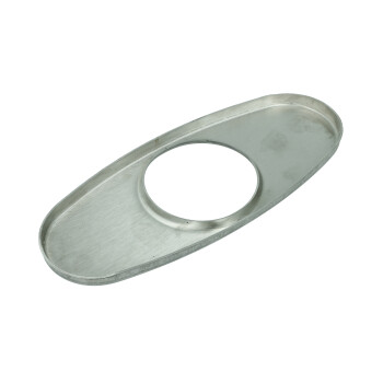 Edelstahl Verschlussplatte oval für Universal Schalldämpfer mit 115x185 mm / Ø 89 mm Anschluss mittig