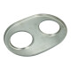 Stainless steel end plate for exhaust mufflers / oval 140x220 mm / 2x Ø 76 mm connection