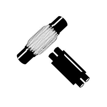 Schalldämpfer Edelstahl T-Form mit abnehmbarer Bodenplatte 130 mm  Anschlußstutze