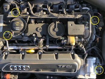 034Motorsport Density line engine cover grommets | For Audi TTRS (8S) RS3 (8V) 2.5 TFSI | Reinforced engine cover mounts for Audi RS3 and TTRS