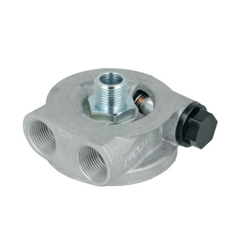 Ölfilter Adapterplatte mit Thermostat und 2x M22x1,5...
