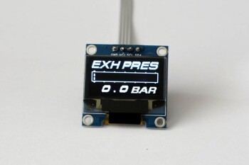 OLED 1.3" digital single exhaust pressure gauge (Bar) - incl. sensor | Zada Tech