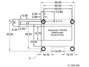 OLED 1.3" digital single air intake temperature gauge (Celcius) - incl. sensor | Zada Tech