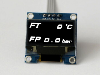 OLED 1.3" digital dual fuel temperature (¡C) + fuel pressure (Bar) display - incl. sensors | Zada Tech