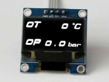 OLED 1.3" digital dual oil temperature (¡C) + oil pressure (Bar) display - incl. sensors | Zada Tech