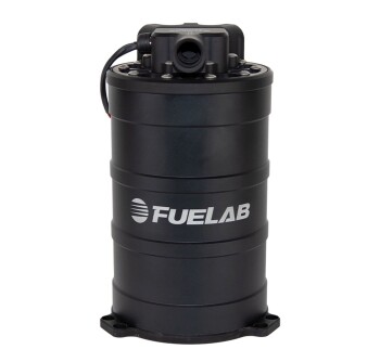 Fuel surge tank system with speed controllable, twin...