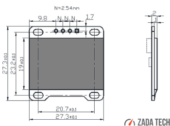 OLED 0.96" Zoll digitale Anzeigen inkl. Sensor | Zada Tech