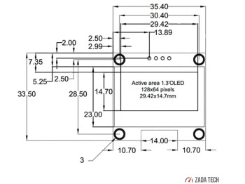 OLED 1.3" digital single gauge incl. sensor