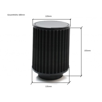 Stealth Black Air Filters 63,5mm, skinny | TRE