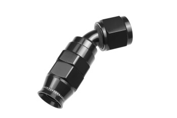 PTFE reusable swivel hose end - black / 45° | RHP