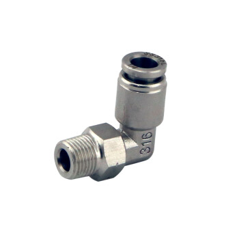 1/8" NPT 90º Pushloc Fitting - SS - 1/4" |...