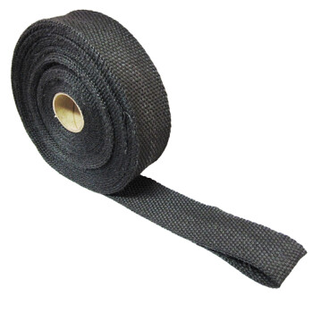 Fiberglass exhaust wrap - black - 50mm width | PTP
