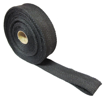Fiberglass exhaust wrap - black - 50mm width
