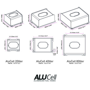 AluCell Kraftstofftank 40 Liter mit integriertem Surge Tank