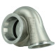 Precision Turbo Abgasgehäuse für 66 mm Abgasrad / 0.82 A/R / V-Band ext. WG / V-Band Auslass - Edelstahl