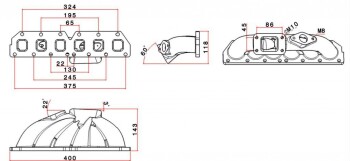 SPA Exhaust Manifold VAG R32 / 2.8 24V - Cast iron - T3