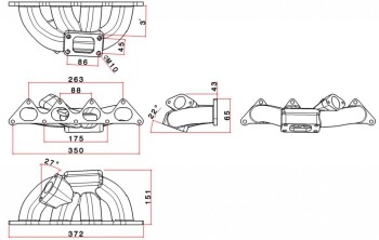 SPA Exhaust Manifold Mitsubishi 4G93 - Cast iron - T3