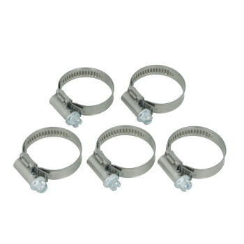 Pack of 5 Hose Clamps - Stainless Steel - 8-12mm