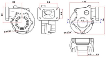 Turbolader Turbinengehäuse für SPA300 oder SPA500C A/R .48