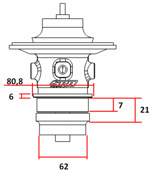 Turbolader Turbinengehäuse für GT35 A/R .48