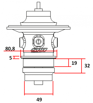 Turbolader Turbinengehäuse für SPA300 oder SPA500C A/R .63
