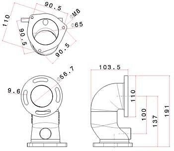 63,5mm 90° Guss Downpipe für Golf 4 für Turbokrümmer TMW08T3