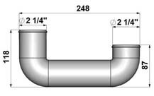 SPA Turbo Alubogen 2x 90° / 180° 57mm