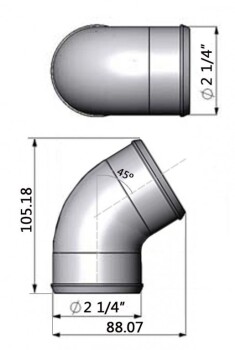 SPA Turbo 45° Tight Radius Aluminium Elbow 57mm / 2.25"