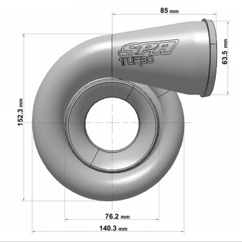 Turbolader BBSPA300 mit T3 Flansch und 0,48AR