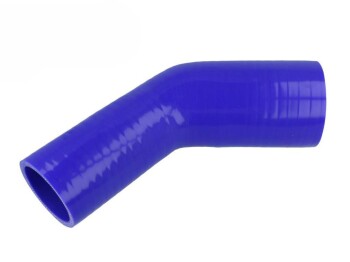 Silicone Reducer Elbow 45°, 89 - 76mm, Blue