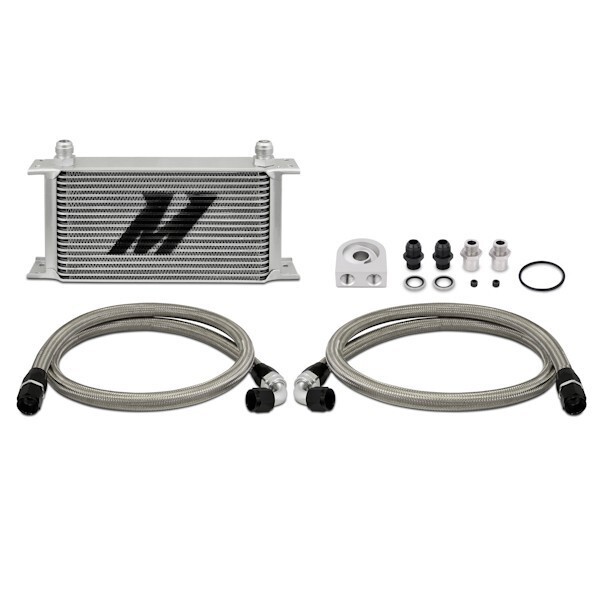 Universal Ölkühler Kit Mishimoto 19 Reihen ohne Thermostat / silber