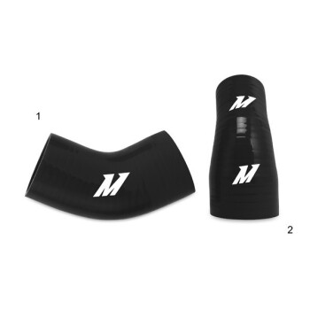 Untere Ladeluftkühler Rohre Mishimoto Mitsubishi Evo 7 / 8 / 9 / 01-07 / schwarze Verbinder | MMICP-EVO-01LBK
