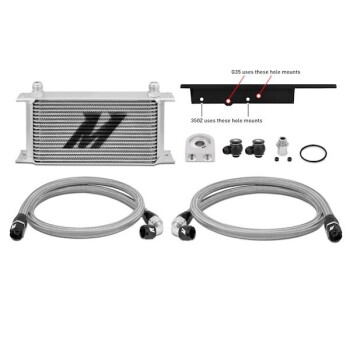 Ölkühler Kit ohne Thermostat Mishimoto Nissan 350Z / 03-09 / Infiniti G35 (nur Coupé) / 03-07 / silber | Mishimoto