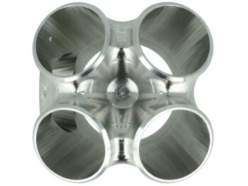 4-Zylinder CNC Edelstahl V-Band Sammler 1.4541 / für Tial & EFR (mit Adapter Ring) - mit 38mm Wastegate Anschluss