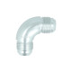 High Flow Adapter Union Dash 10 Male to Dash 10 Male - 90° - Silver