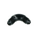 High Flow Adapter Union Dash 4 Male to Dash 4 Male - 90° - Black