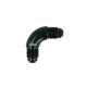 High Flow Adapter Union Dash 4 Male to Dash 4 Male - 90° - Black