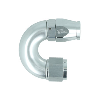 High Flow PTFE Swivel Hose End Dash 10 - 180° - Silver