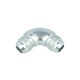 High Flow Adapter Union Dash 8 Male to Dash 8 Male - 90° - Silver