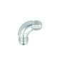 High Flow Adapter Union Dash 8 Male to Dash 8 Male - 90° - Silver