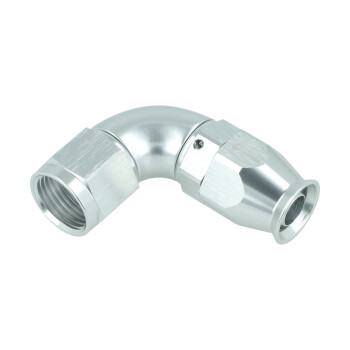 High Flow PTFE Swivel Hose End Dash 8 - 90° - Silver