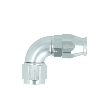 High Flow PTFE Swivel Hose End Dash 8 - 90° - Silver