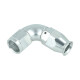 High Flow PTFE Swivel Hose End Dash 8 - 90° - Silver