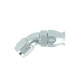 High Flow PTFE Swivel Hose End Dash 6 - 45° - Silver